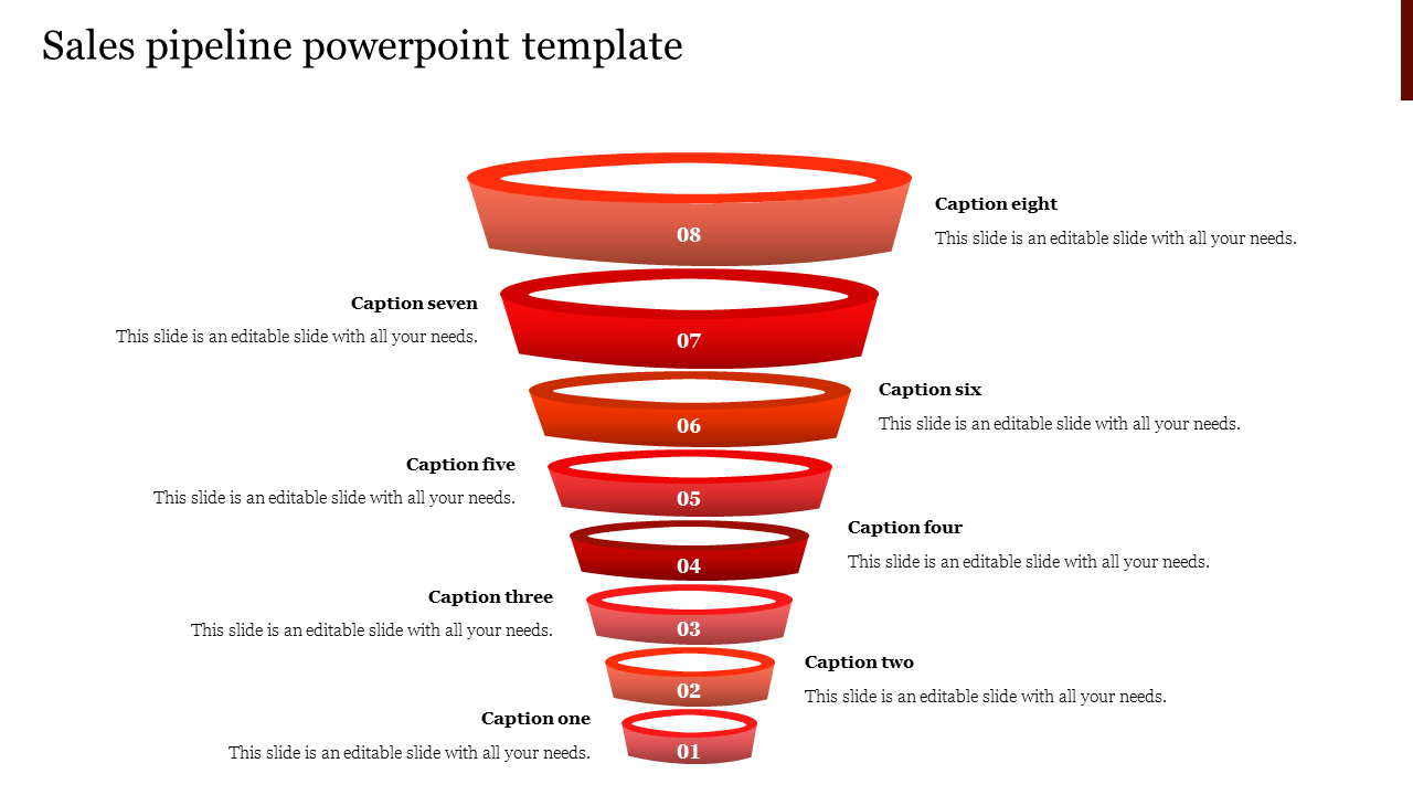 Sales pipeline powerpoint template-Red
